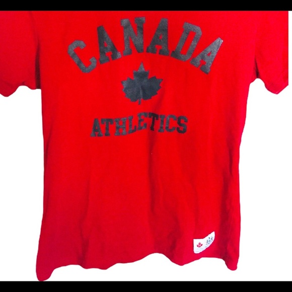 HUDSONS BAY COMPANY Official Canada Olympics Tee With Scoop Neck Red Size Small - Picture 6 of 8